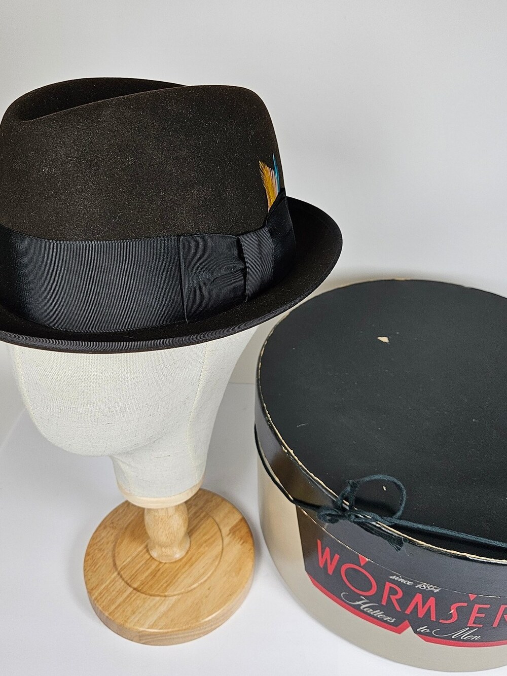 Wormser Kennel Club Fedora Hat Weatherized Dark Brown Wool Felt Men's Size 7 1/4